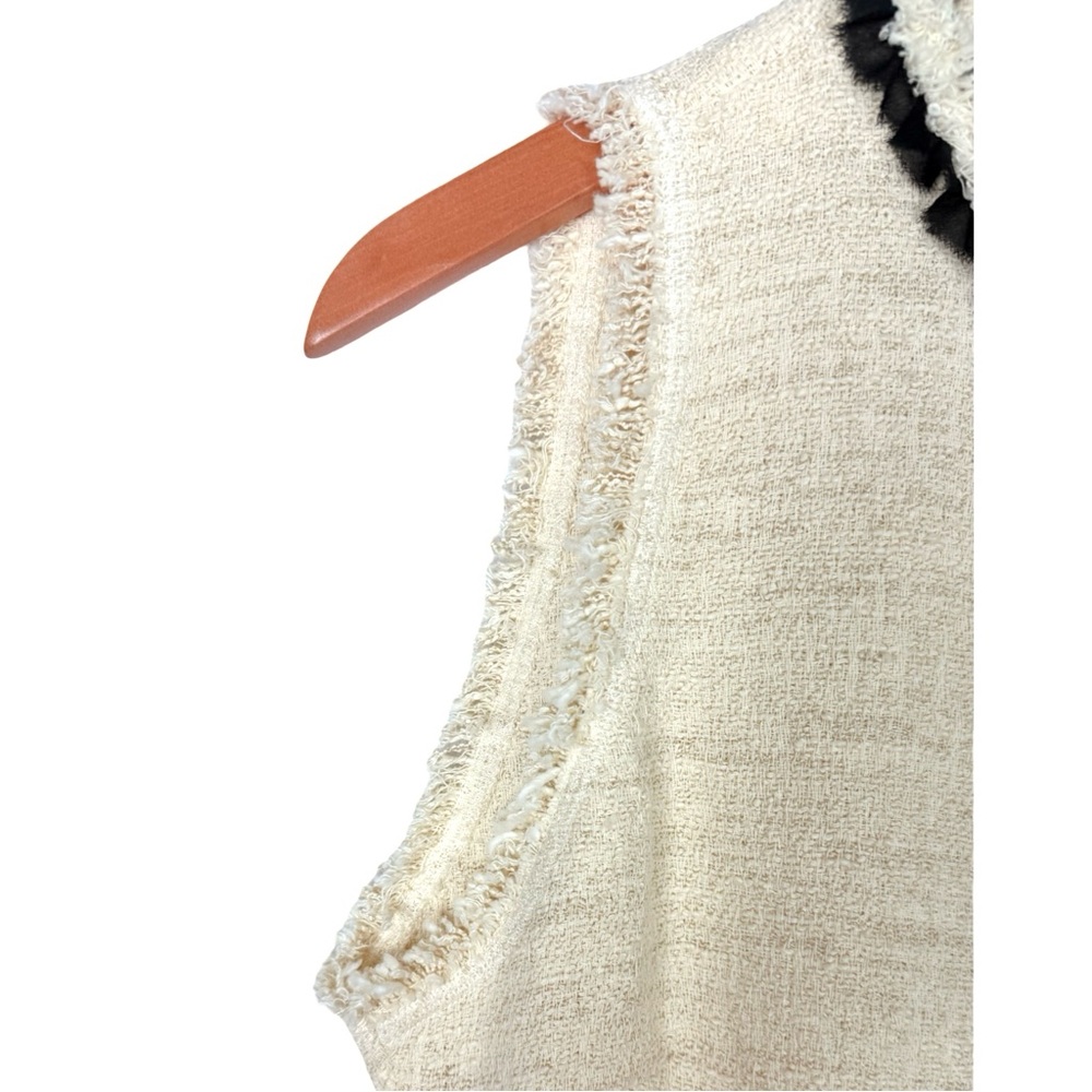 Zara Tweed Mini Sleeveless Dress Bow
Cream & Black Preppy Coquette NWT - Picture 4 of 12